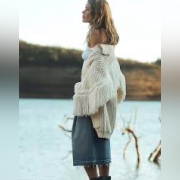 Anthropologie MAEVE FRINGED SWEATER cardigan live listing - Picture 3 of 12